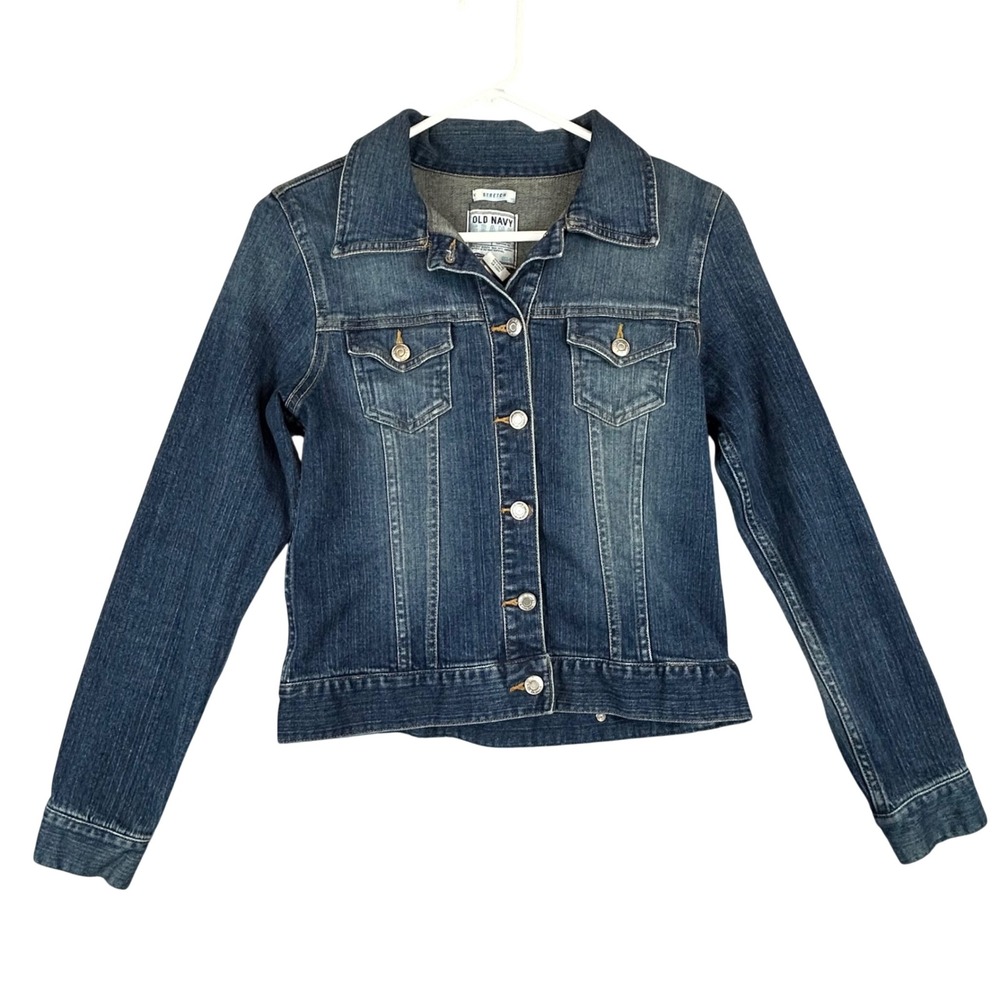 Old Navy Denim Jean Jacket Blue Stretch Size 5